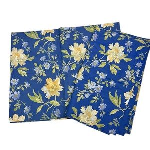 2 Laura Ashley Emilie Rose Floral Valances Blue Yellow Cottagecore
